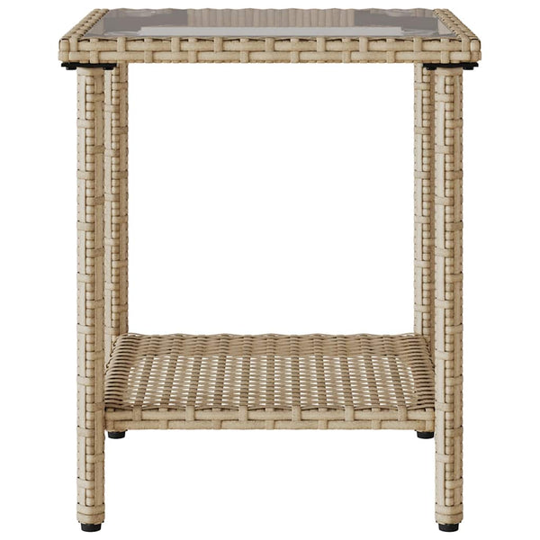 L-förmiges Gartensofa mit Tisch Beige Poly Rattan