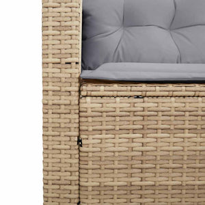 L-förmiges Gartensofa mit Tisch Beige Poly Rattan