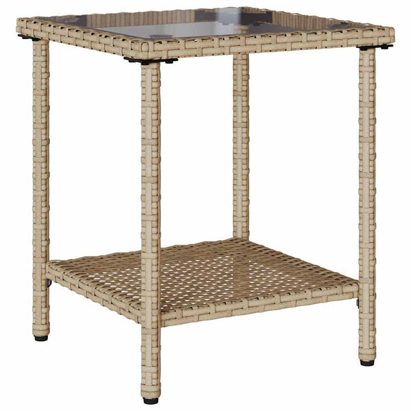 L-förmiges Gartensofa mit Tisch Beige Poly Rattan