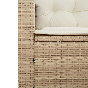 L-förmiges Gartensofa mit Tisch Beige Poly Rattan