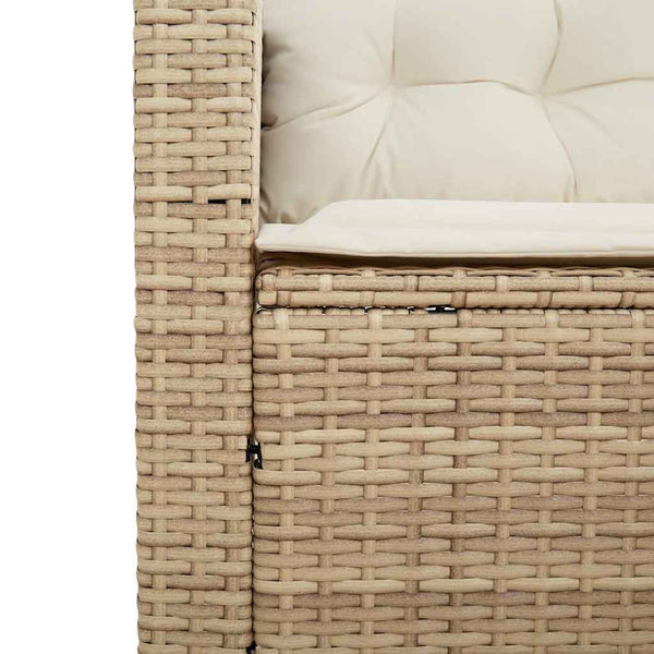 L-förmiges Gartensofa mit Tisch Beige Poly Rattan