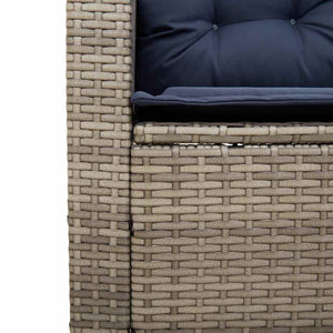 Graues L-Form Gartensofa mit Tisch & Kissen