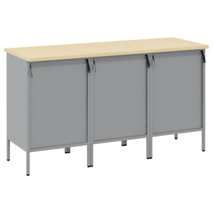 Werkbank mit Schubladen, Rot/Grau, 150 cm