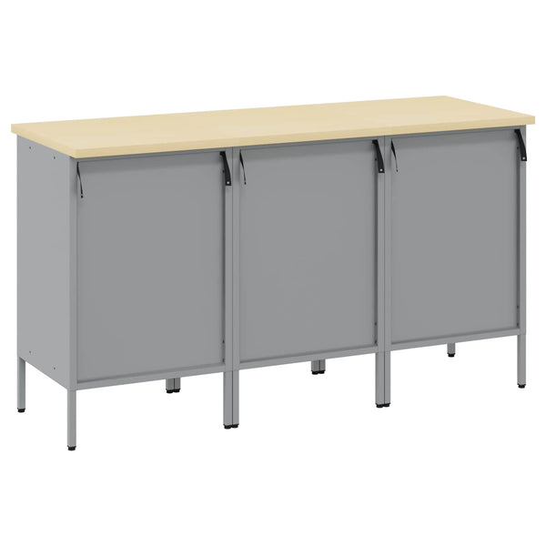 Werkbank mit Schubladen, Rot/Grau, 150 cm