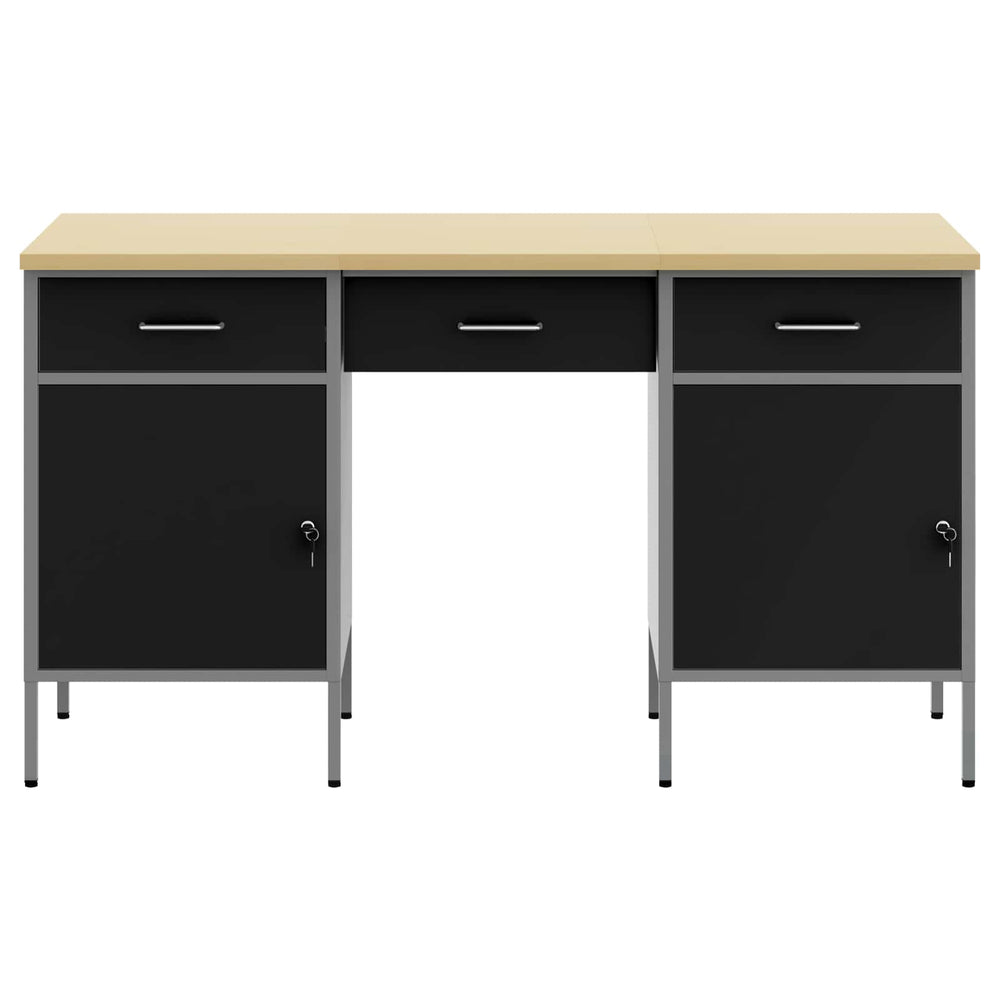 Werkbank Schwarz mit 3 Schubladen