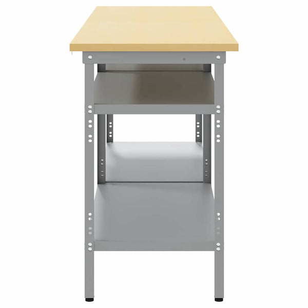 Werkbank Set mit Regal Beige/Grau 200cm