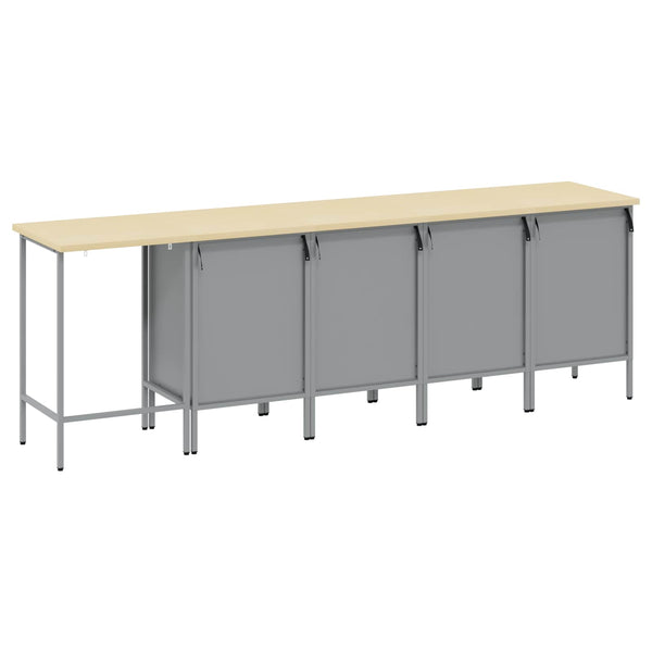 Werkstattschrank Set mit Schubladen Rot/Grau, 5-teilig