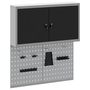 Werkzeugschrank Set, 3-teilig, Schwarz