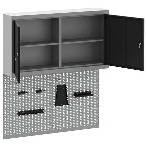 Werkzeugschrank Set, 3-teilig, Schwarz