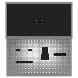 Werkzeugschrank Set, 3-teilig, Schwarz