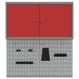 Werkzeugschrank Set Rot, 3-teilig