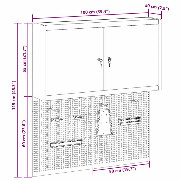 Werkzeugschrank Set Rot, 3-teilig
