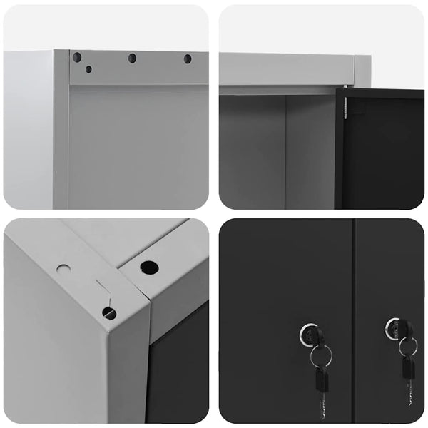 Werkzeugschrank Set, 5-teilig, Stahl, Schwarz