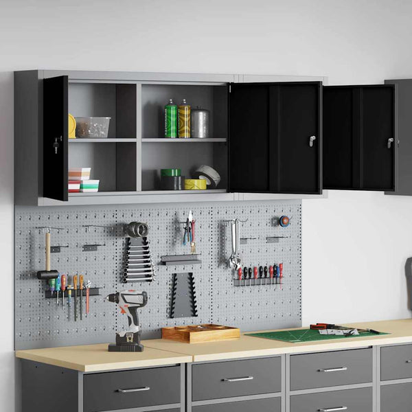 Werkzeugschrank Set, 5-teilig, Stahl, Schwarz