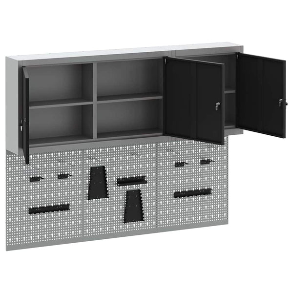 Werkzeugschrank Set, 5-teilig, Stahl, Schwarz
