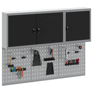 Werkzeugschrank Set, 5-teilig, Stahl, Schwarz