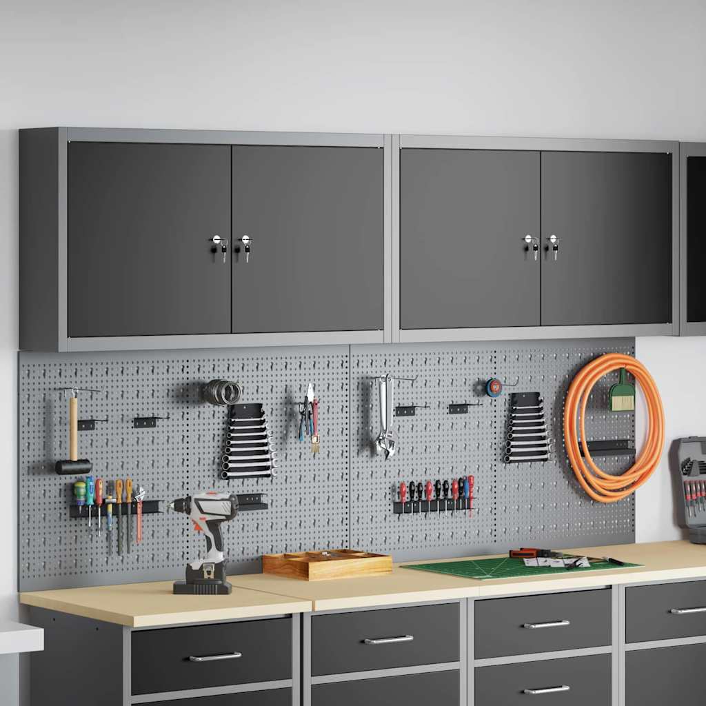 Werkzeugschrank Set 6-teilig Schwarz Stahl