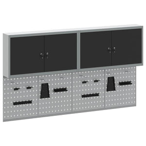 Werkzeugschrank Set 6-teilig Schwarz Stahl