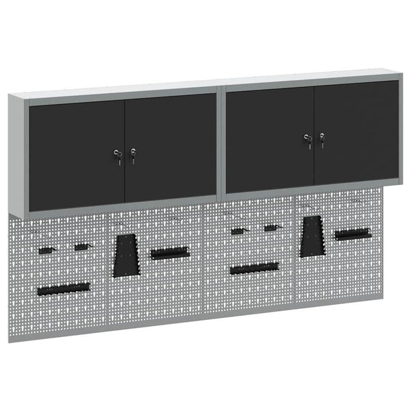 Werkzeugschrank Set 6-teilig Schwarz Stahl