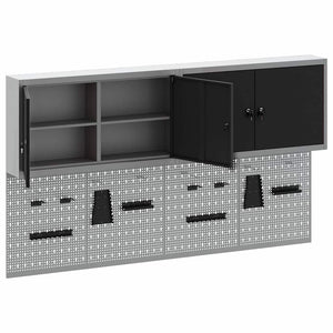 Werkzeugschrank Set 6-teilig Schwarz Stahl