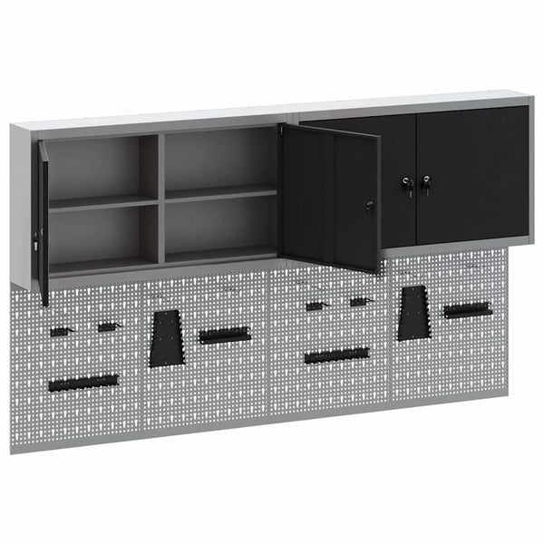 Werkzeugschrank Set 6-teilig Schwarz Stahl
