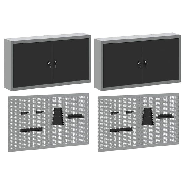 Werkzeugschrank Set 6-teilig Schwarz Stahl