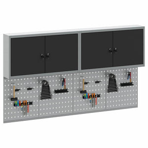 Werkzeugschrank Set 6-teilig Schwarz Stahl
