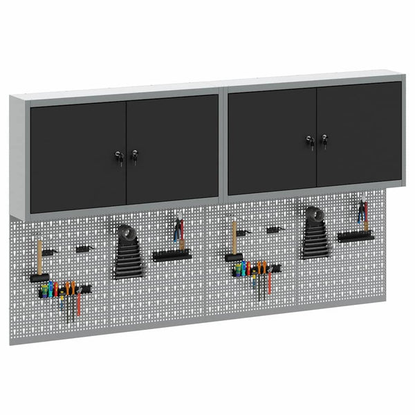 Werkzeugschrank Set 6-teilig Schwarz Stahl