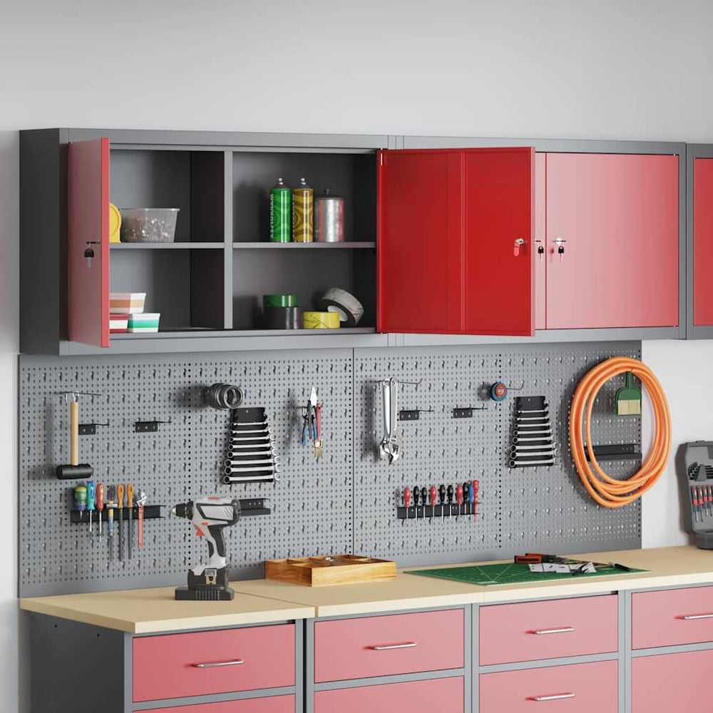 Werkzeugschrank Set Rot, 6-teilig