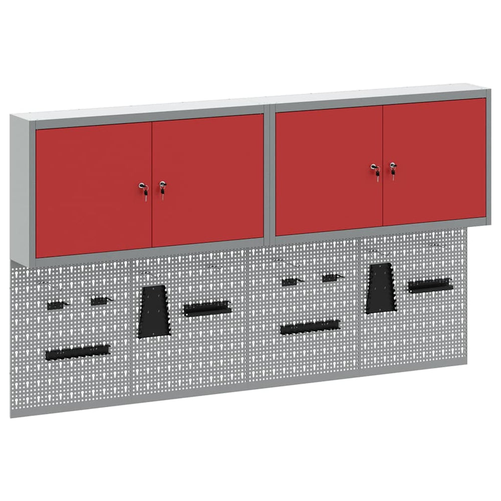 Werkzeugschrank Set Rot, 6-teilig
