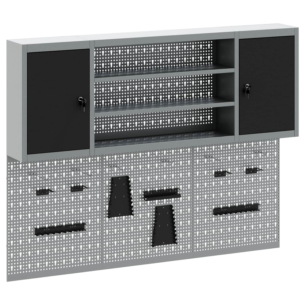 Werkzeugschrank Set 4-teilig Schwarz