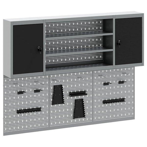 Werkzeugschrank Set 4-teilig Schwarz