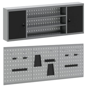 Werkzeugschrank Set 4-teilig Schwarz