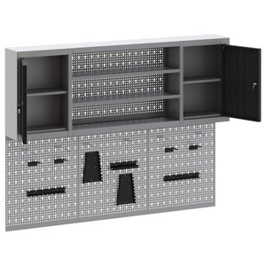 Werkzeugschrank Set 4-teilig Schwarz