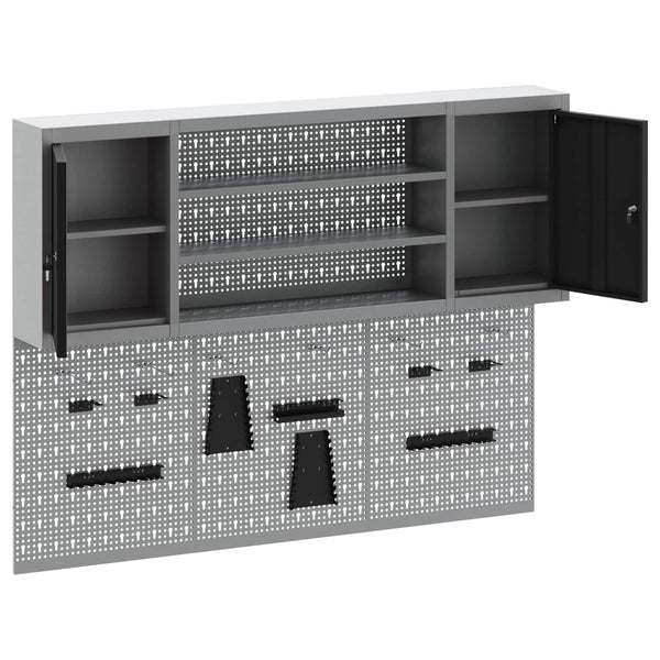 Werkzeugschrank Set 4-teilig Schwarz