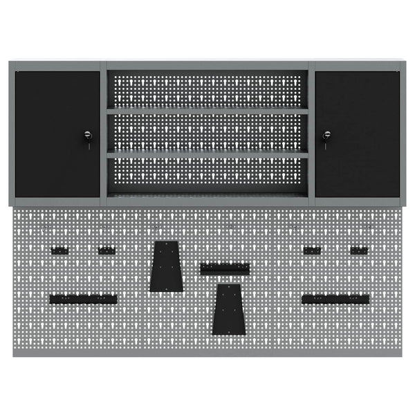 Werkzeugschrank Set 4-teilig Schwarz