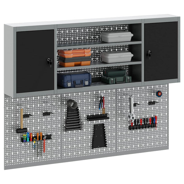 Werkzeugschrank Set 4-teilig Schwarz