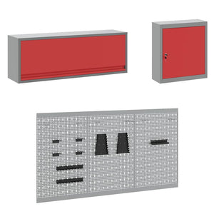 Werkstattschrank Set mit Schubladen Rot 8-teilig