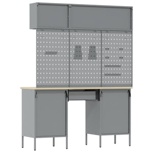 Werkstattschrank Set mit Schubladen Schwarz
