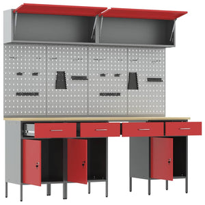 Werkstattschrank Set mit Schubladen Rot