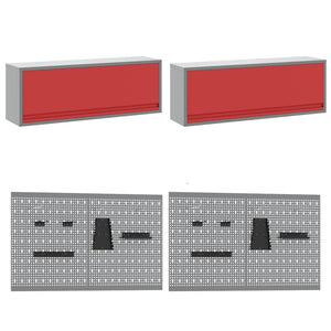 Werkstattschrank Set mit Schubladen Rot