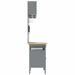 Werkbank Set 8-teilig Stahl Rot/Grau