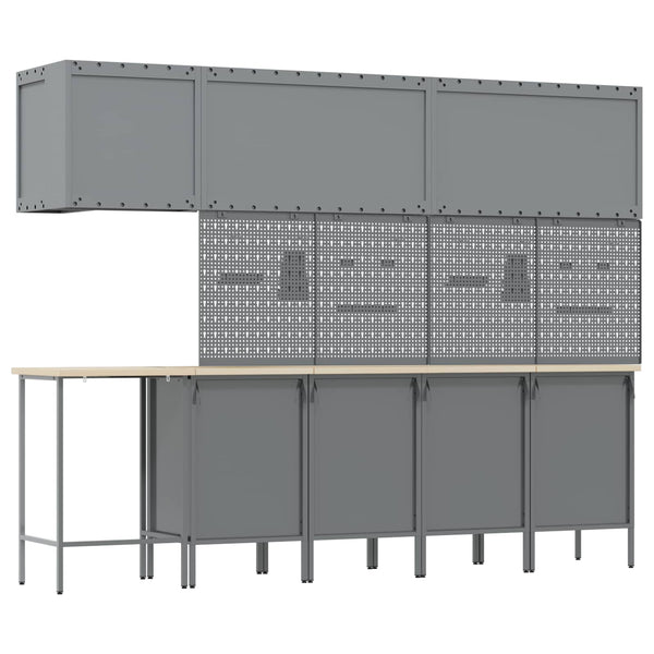 Werkstattschrank Set mit Schubladen Rot/Grau