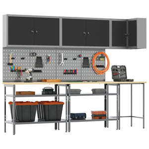Werkstattschrank Set mit Regal, abschließbar, 10-teilig
