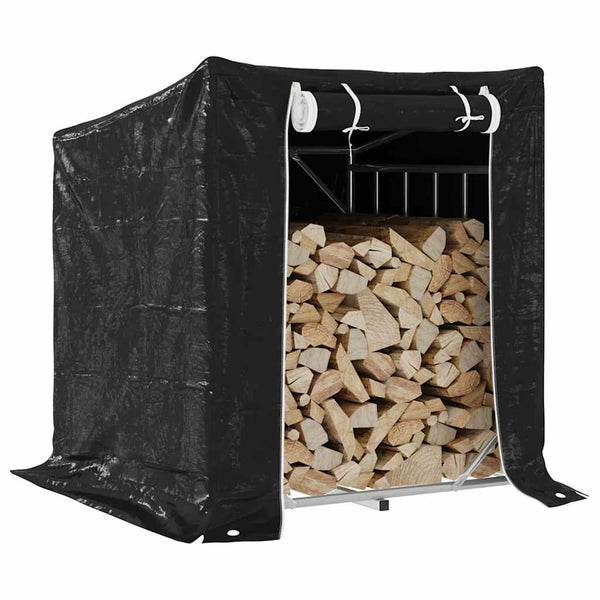 Brennholzregal mit Regenschutz
