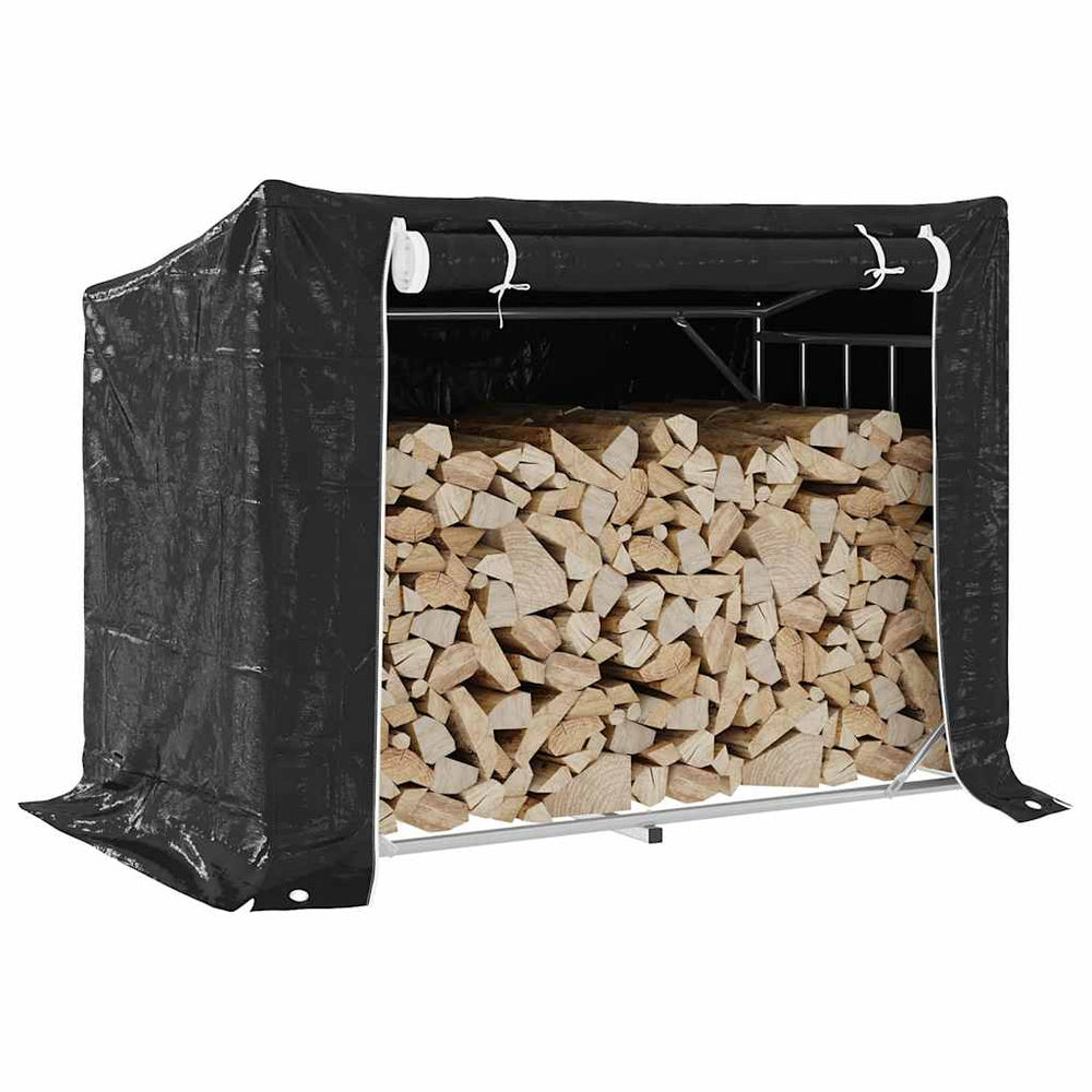 Verzinktes Brennholzregal mit Regenschutz