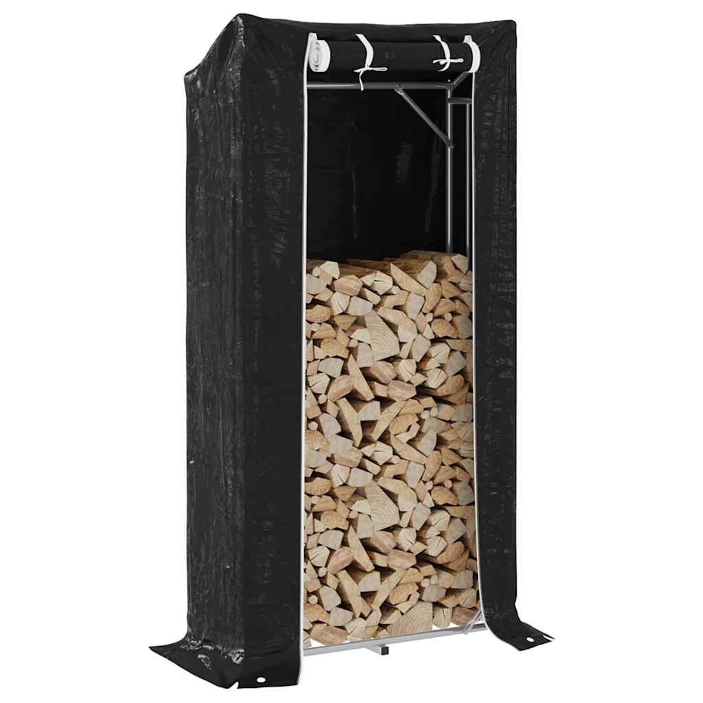 Brennholzregal mit Regenschutz Verzinkt 100x200cm