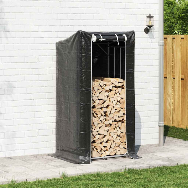 Verzinktes Brennholzregal mit Regenschutz