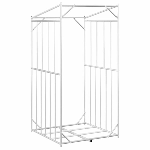 Brennholzregal mit Regenschutz Verzinkt 100x200cm