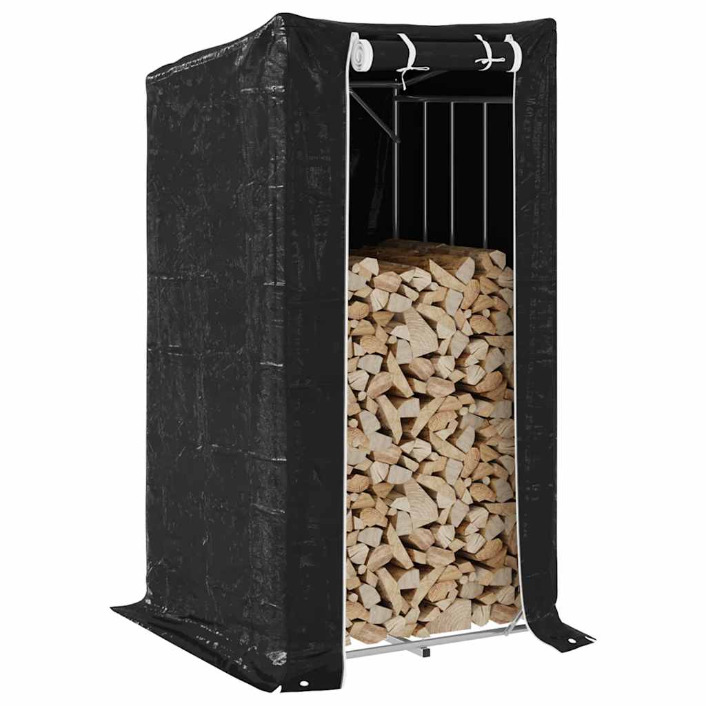 Brennholzregal mit Regenschutz Verzinkt 100x200cm